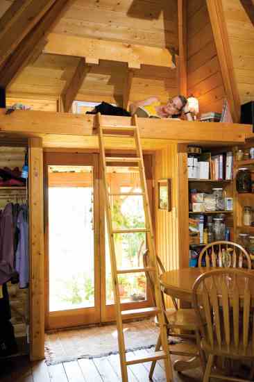 Denise sleeps on a "shelf" above the front door. "I think my shelf is my favorite part of the house," she says. "I'm transported when I go there."